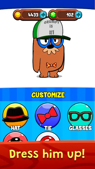 My Grumpy: Funny Virtual Pet (Мод Все питомцы и безлимитные монеты) — скриншот 3