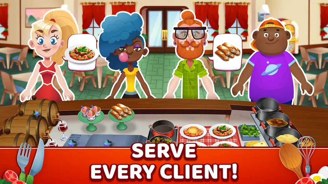 Скачать My Pasta Shop: Cooking Game — Модификация Безлимитные монеты и открыты все рецепты — скриншот 2