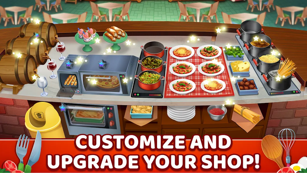 Скачать My Pasta Shop: Cooking Game — Модификация Безлимитные монеты и открыты все рецепты — скриншот 4