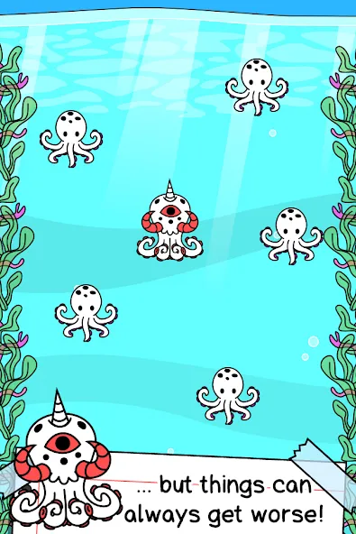 Скачать Octopus Evolution: Idle Game (Мод: Безлимитные деньги и алмазы) на Андроид — скриншот 2