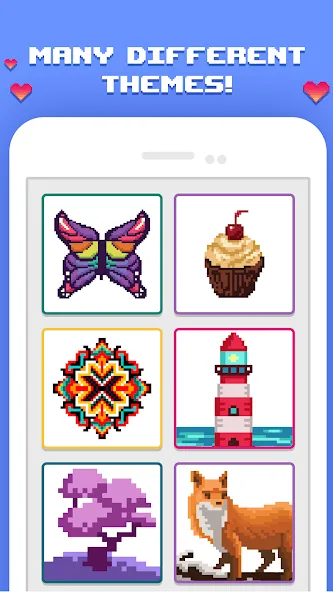 Скачать Pixelicious: Color Daily Pixel на Андроид — Бесконечные краски и все картинки открыты — скриншот 2
