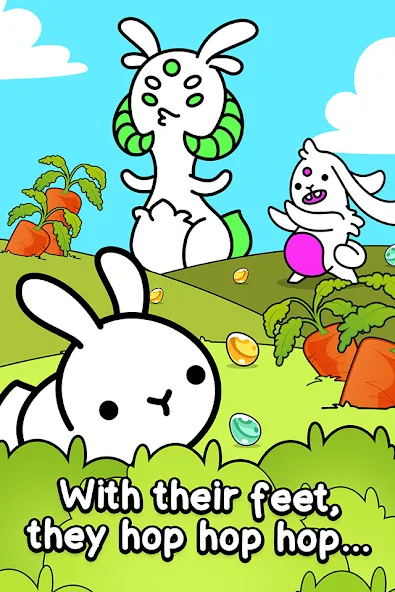 Rabbit Evolution: Merge Bunny — Взломанная версия (Безлимитные монеты и усиленные кролики) — скриншот 1