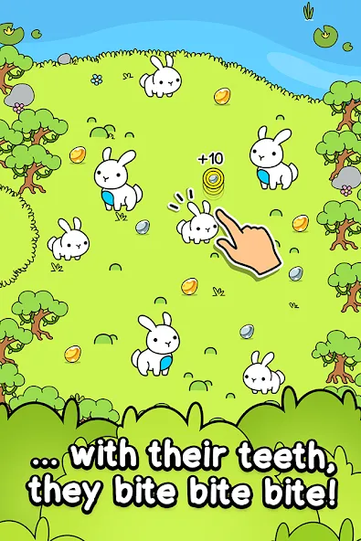 Rabbit Evolution: Merge Bunny — Взломанная версия (Безлимитные монеты и усиленные кролики) — скриншот 2
