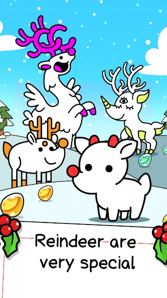 Reindeer Evolution: Idle Game — Взломанная версия (Много монет и ускорение) — скриншот 1 Reindeer Evolution: Idle Game — Взломанная версия (Много монет и ускорение) — скриншот 1