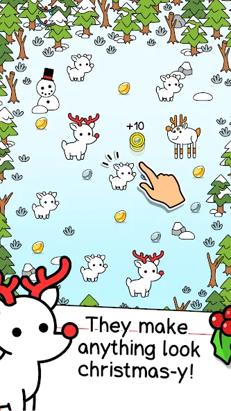 Reindeer Evolution: Idle Game — Взломанная версия (Много монет и ускорение) — скриншот 2 Reindeer Evolution: Idle Game — Взломанная версия (Много монет и ускорение) — скриншот 2