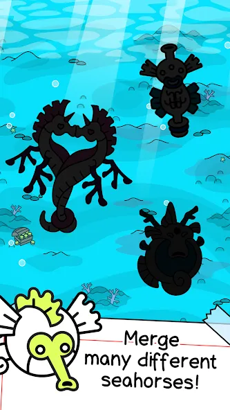 Seahorse Evolution: Sea Mutant на Андроид — Мод Безлимитные деньги и ресурсы — скриншот 3