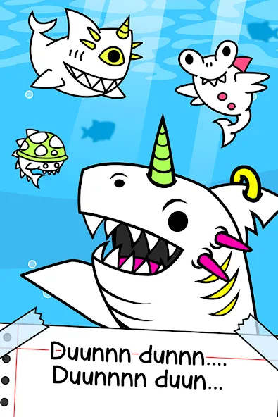 Shark Evolution: Idle Game MOD APK на Android — Безлимитные монеты и быстрая эволюция — скриншот 1 Shark Evolution: Idle Game MOD APK на Android — Безлимитные монеты и быстрая эволюция — скриншот 1