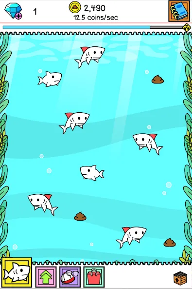 Shark Evolution: Idle Game MOD APK на Android — Безлимитные монеты и быстрая эволюция — скриншот 5 Shark Evolution: Idle Game MOD APK на Android — Безлимитные монеты и быстрая эволюция — скриншот 5