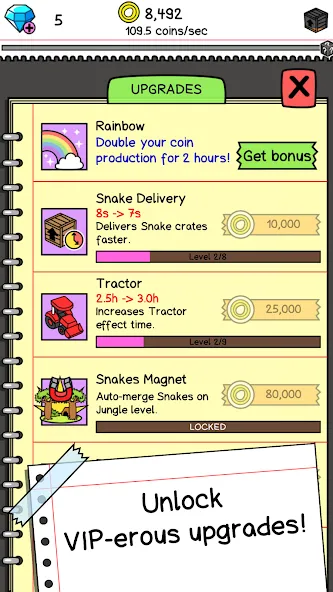 Snake Evolution: Idle Merge IO (Мод Безлимитные деньги и усиленные змеи) — скриншот 4 Snake Evolution: Idle Merge IO (Мод Безлимитные деньги и усиленные змеи) — скриншот 4