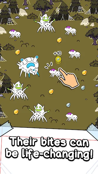 Spider Evolution: Idle Game MOD APK на Android — Безлимитные деньги и ресурсы — скриншот 2 Spider Evolution: Idle Game MOD APK на Android — Безлимитные деньги и ресурсы — скриншот 2