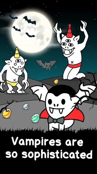 Скачать взломанную Vampire Evolution: Idle Horror — Безлимитные деньги и прокачка вампира — скриншот 1
