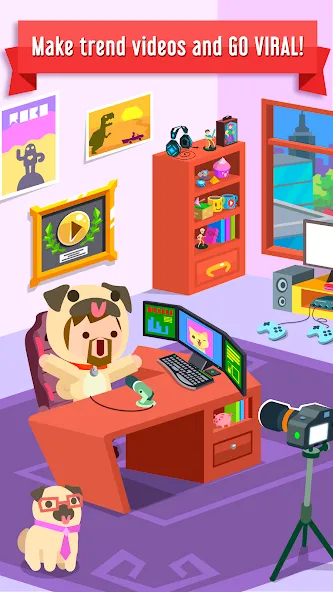 Vlogger Go Viral: Tuber Life на Андроид — Безлимитные деньги и подписчики — скриншот 2