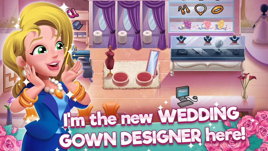 Скачать Wedding Salon Dash Bridal Shop MOD APK — Безлимитные деньги и все наряды — скриншот 1
