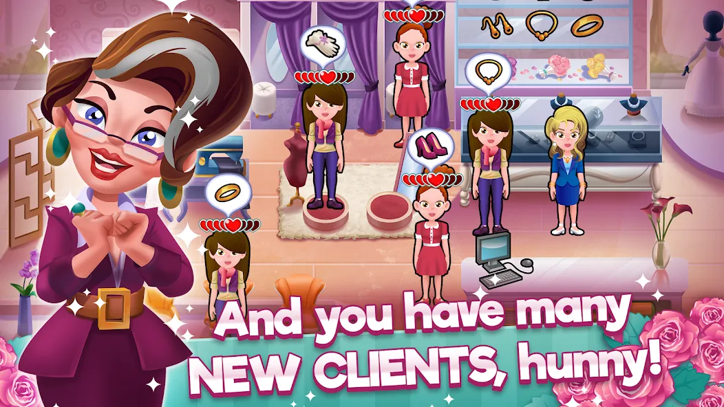 Скачать Wedding Salon Dash Bridal Shop MOD APK — Безлимитные деньги и все наряды — скриншот 2