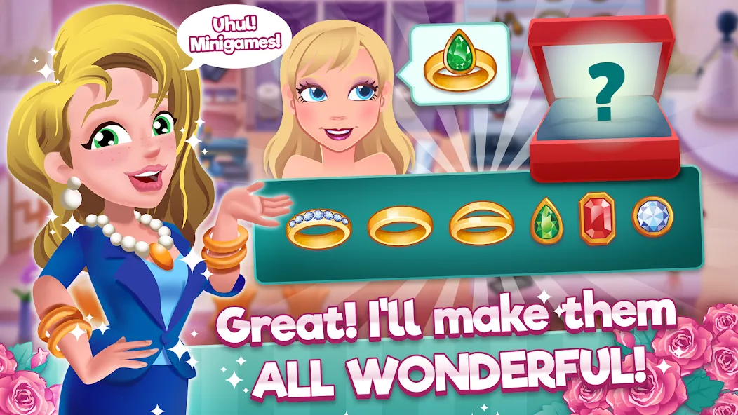 Скачать Wedding Salon Dash Bridal Shop MOD APK — Безлимитные деньги и все наряды — скриншот 3