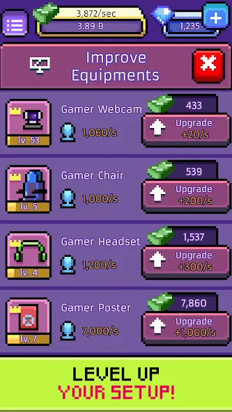 xStreamer: Idle Simulator Game MOD — Безлимитные деньги и быстрый прогресс на Андроид — скриншот 3