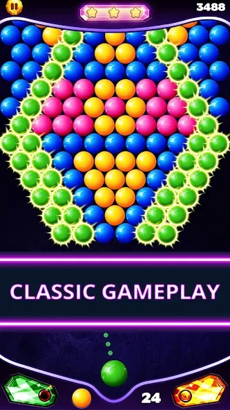 Bubble Shooter Classic MOD — Без рекламы и бесконечные жизни на Андроид — скриншот 2