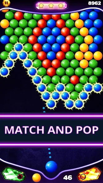 Bubble Shooter Classic MOD — Без рекламы и бесконечные жизни на Андроид — скриншот 4