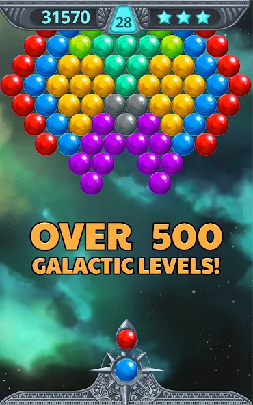 Скачать Bubble Shooter Space — Модификация Безлимитные жизни и усилители — скриншот 1