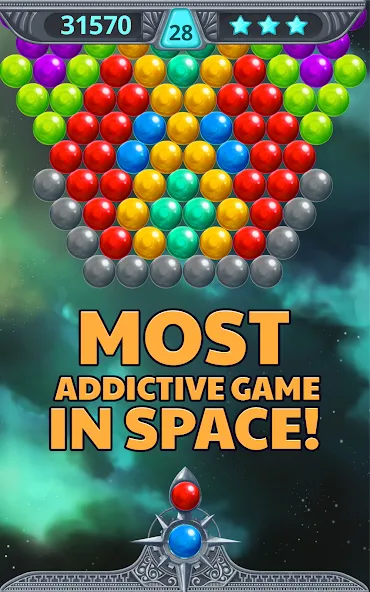Скачать Bubble Shooter Space — Модификация Безлимитные жизни и усилители — скриншот 2