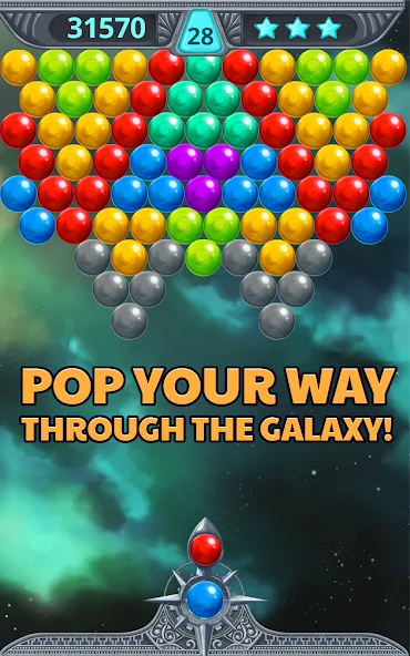 Скачать Bubble Shooter Space — Модификация Безлимитные жизни и усилители — скриншот 3