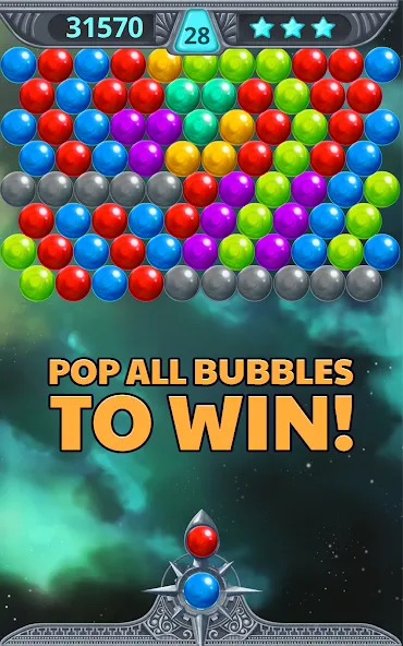 Скачать Bubble Shooter Space — Модификация Безлимитные жизни и усилители — скриншот 4