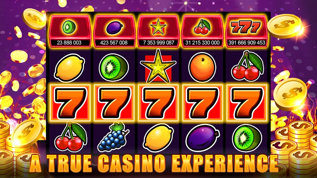 Скачать Slots 777 - Slot Machine Games — Модификация Безлимитные монеты и джекпоты — скриншот 1