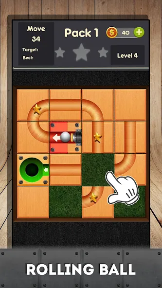 Rolling ball - slide puzzle MOD — Без рекламы и все уровни открыты на Андроид — скриншот 1