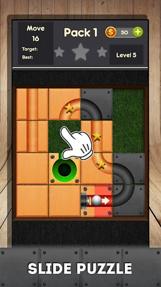 Rolling ball - slide puzzle MOD — Без рекламы и все уровни открыты на Андроид — скриншот 2