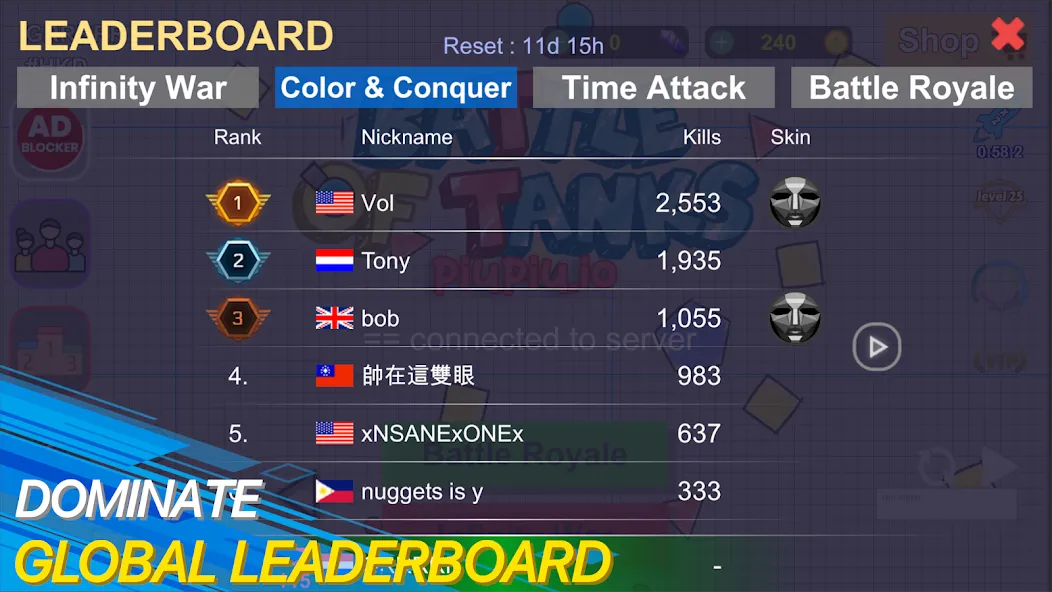 Скачать tank io games - piupiu.io на Android — Много денег и усиленный танк — скриншот 3