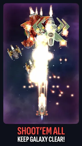 Galaxy Keeper: Space Shooter на Андроид — Мод Много денег и всё открыто — скриншот 2 Galaxy Keeper: Space Shooter на Андроид — Мод Много денег и всё открыто — скриншот 2