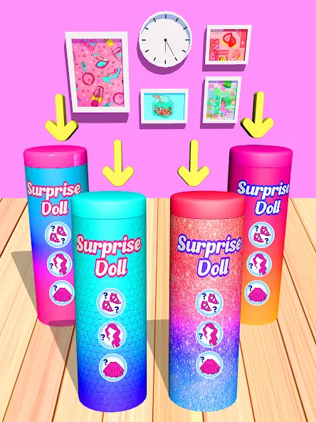 Скачать Color Reveal Suprise Doll Game с модом — Безлимитные монеты и все куклы — скриншот 1
