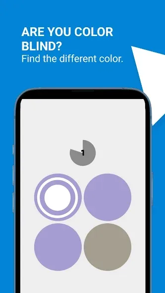 Color Blind Test Game на Андроид — Мод Улучшенная проверка цветов без ограничений — скриншот 1