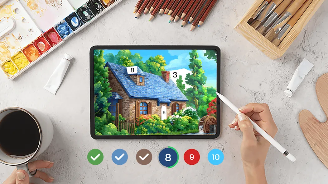 Tap Color Pro: Color By Number — Взломанная версия (Без рекламы и все раскраски открыты) — скриншот 1