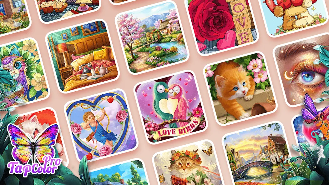 Tap Color Pro: Color By Number — Взломанная версия (Без рекламы и все раскраски открыты) — скриншот 3