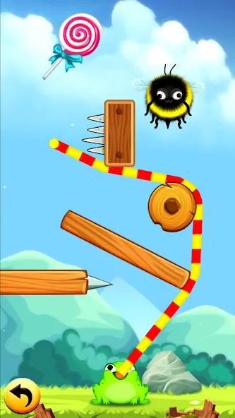 Frog Thife: Candy Thief Puzzle MOD — Безлимитные деньги и все уровни открыты на Андроид — скриншот 3 Frog Thife: Candy Thief Puzzle MOD — Безлимитные деньги и все уровни открыты на Андроид — скриншот 3