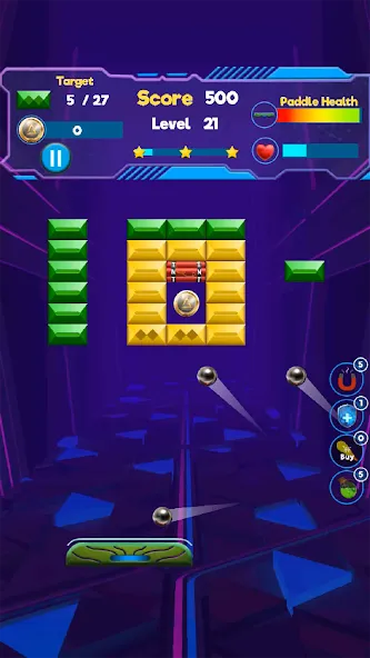 Скачать взломанную Brick Breaker- Bricks 3d Game — Безлимитные жизни и усиленные бонусы — скриншот 2