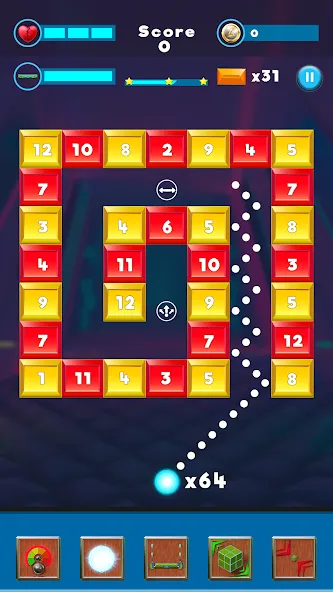 Скачать взломанную Brick Breaker- Bricks 3d Game — Безлимитные жизни и усиленные бонусы — скриншот 3