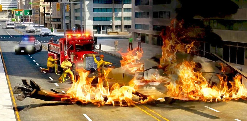 Скачать Real Firefighter 3D Simulator (Мод: Безлимитные деньги и топливо) на Андроид — скриншот 1