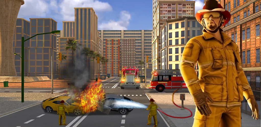 Скачать Real Firefighter 3D Simulator (Мод: Безлимитные деньги и топливо) на Андроид — скриншот 2