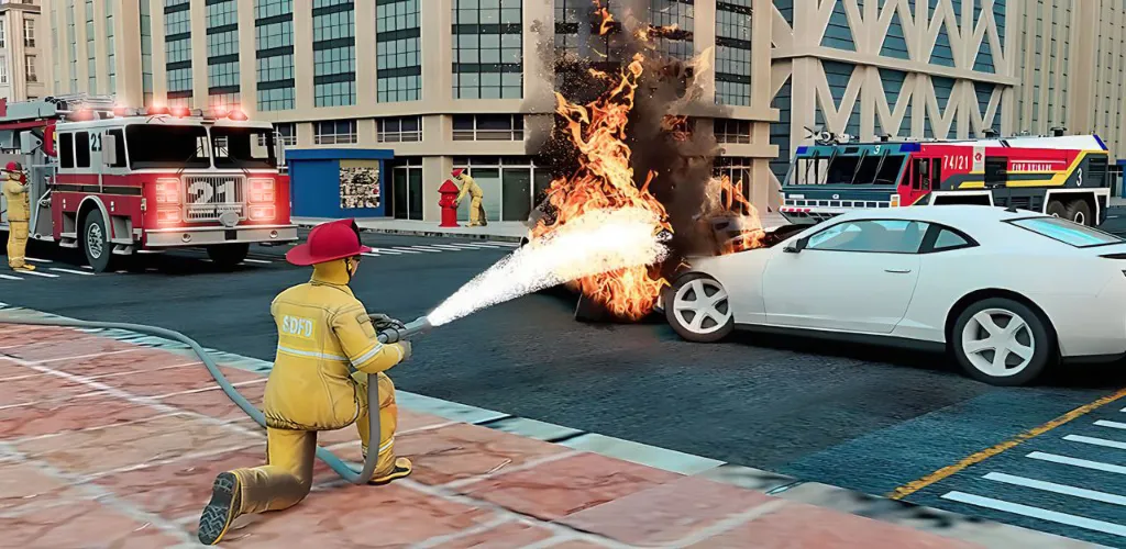 Скачать Real Firefighter 3D Simulator (Мод: Безлимитные деньги и топливо) на Андроид — скриншот 5