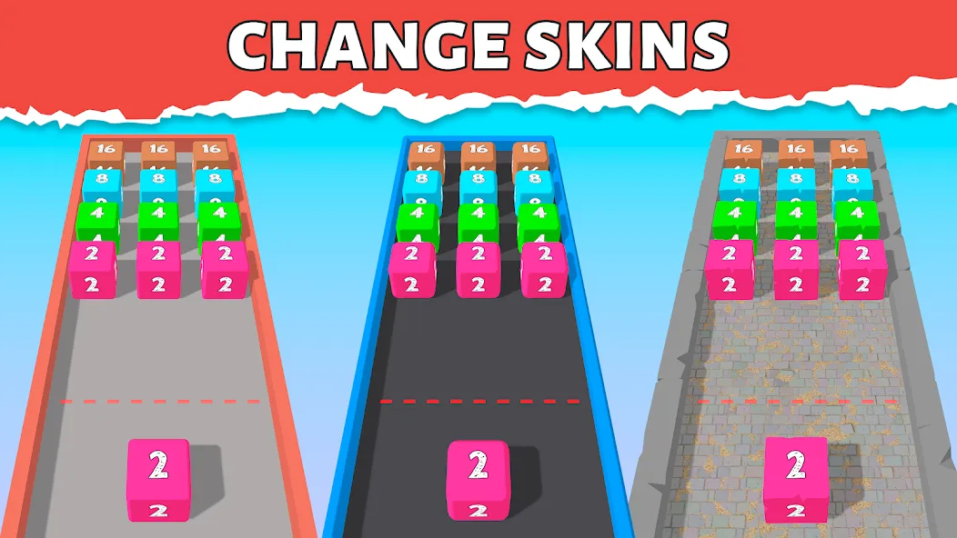 Bounce Merge 2048 Join Numbers — Мод: Безлимитные монеты и подсказки — скриншот 1