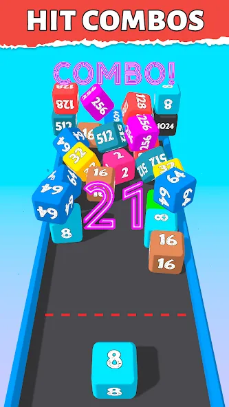 Bounce Merge 2048 Join Numbers — Мод: Безлимитные монеты и подсказки — скриншот 5