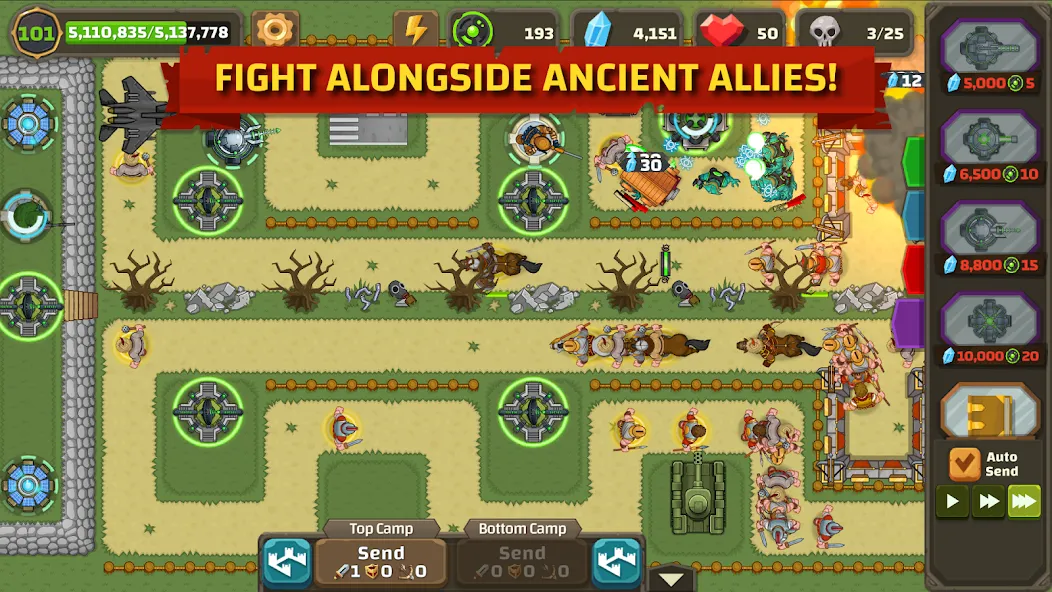 Скачать Ancient Allies Tower Defense с модом — Безлимитные ресурсы и все башни — скриншот 4