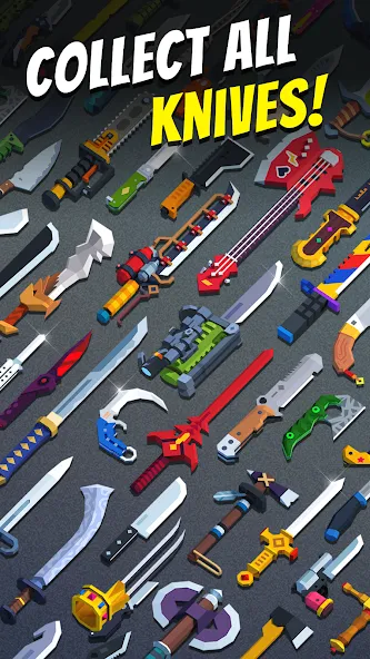 Скачать Flippy Knife: 3D flipping game — Модификация Безлимитные монеты и ножи открыты — скриншот 3 Скачать Flippy Knife: 3D flipping game — Модификация Безлимитные монеты и ножи открыты — скриншот 3
