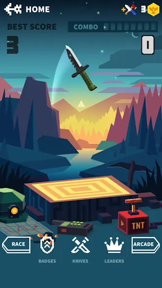 Скачать Flippy Knife: 3D flipping game — Модификация Безлимитные монеты и ножи открыты — скриншот 5 Скачать Flippy Knife: 3D flipping game — Модификация Безлимитные монеты и ножи открыты — скриншот 5