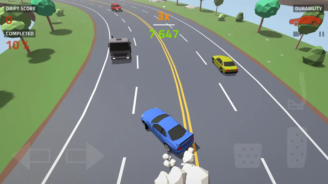 Скачать Polygon Drift: Traffic Racing — Модификация Без рекламы и открыты машины — скриншот 5