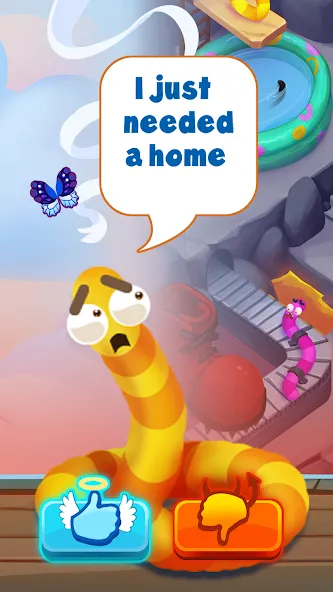 Скачать Worm out: Brain teaser games (Мод: Без рекламы и все уровни открыты) на Андроид — скриншот 2