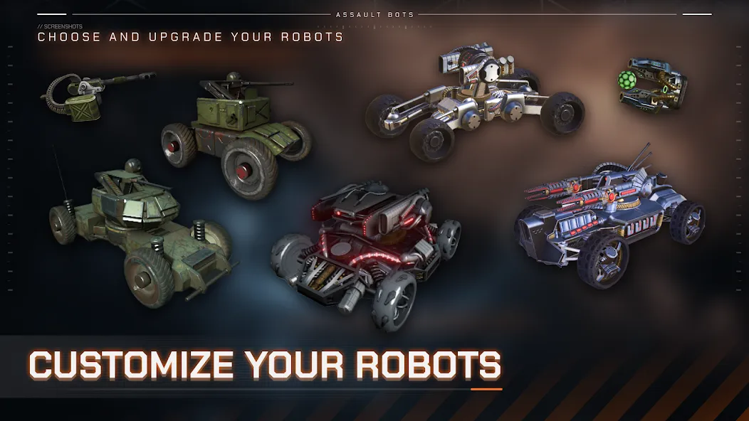 Assault Bots: Multiplayer на Андроид — Безлимитные деньги и усиленные роботы — скриншот 2