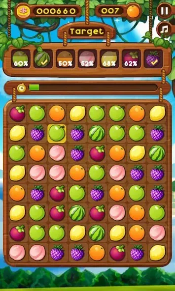 Скачать взлом Fruit Break на Андроид — Безлимитные жизни и монеты — скриншот 4